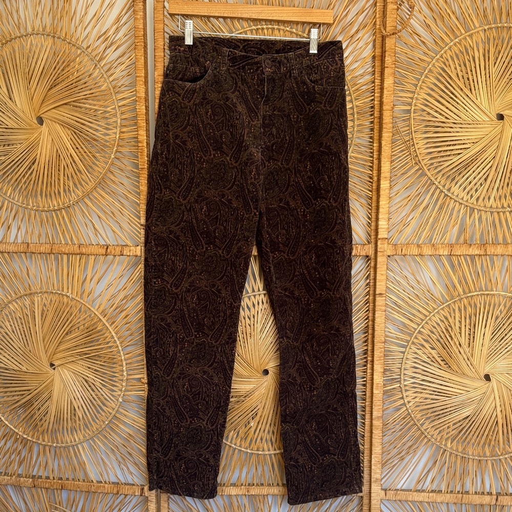 Ralph Lauren Purple Paisley Corduroy Pants